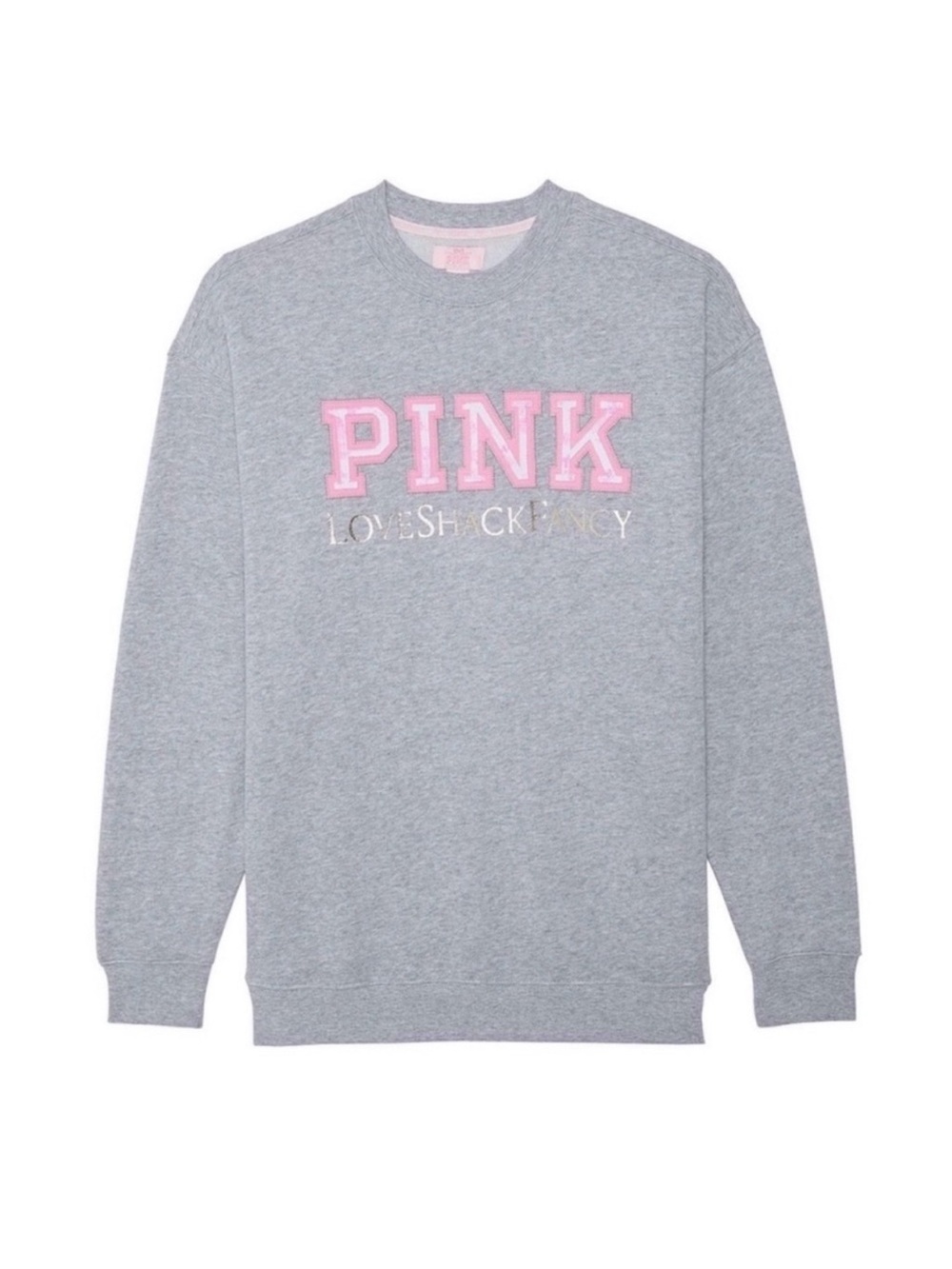 PINK LoveShackFancy Victoria's Secret Grey Sweatshirt
